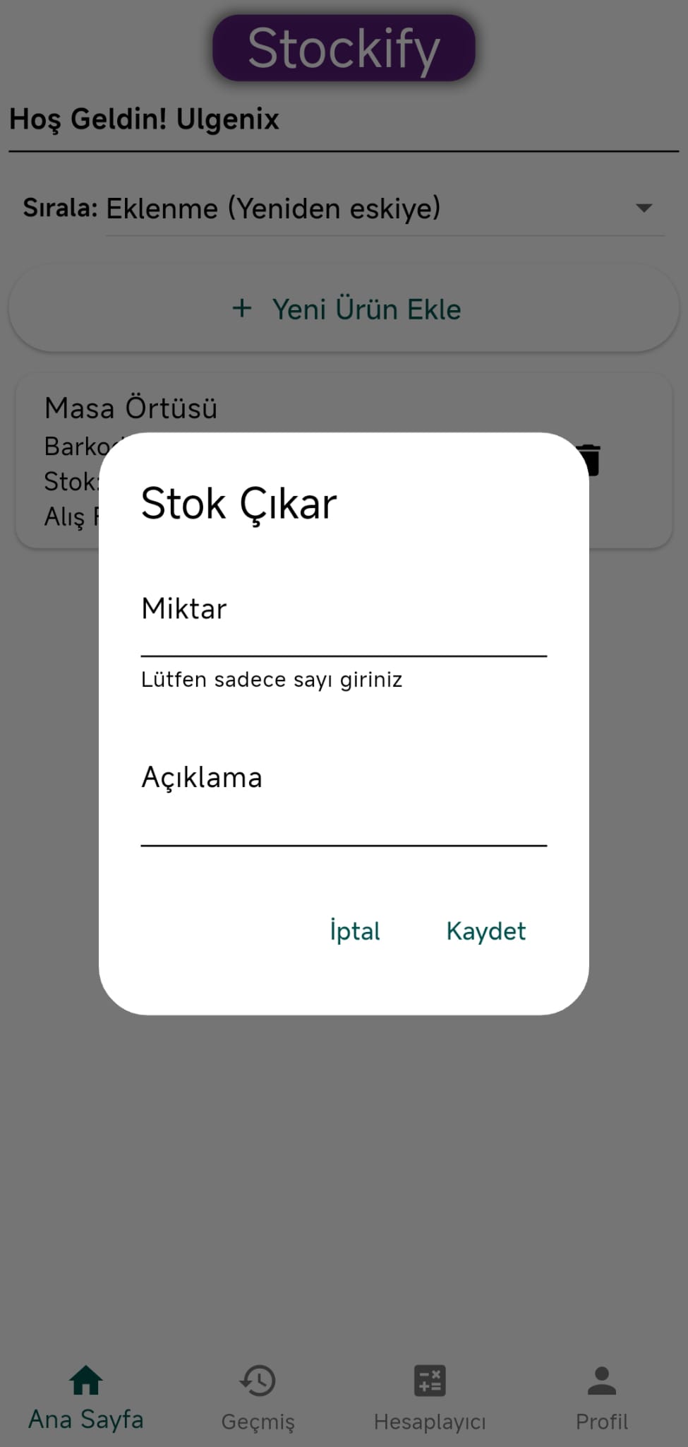 Stok Çıkar